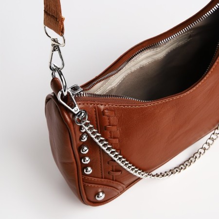 Cross-Bodi Bag on a zipper, brown color-5