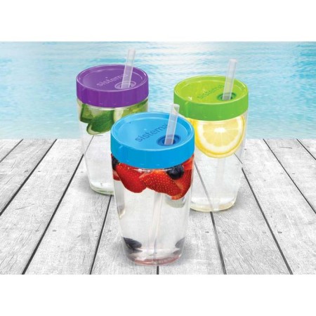 A glass with a tube, 525 ml, mix