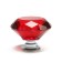 Handle button cappio, red color "diamond", glass, d = 40 mm