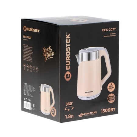 Electric kettle eurostek eek-2027, plastic, flair, 1.8 l, 1500 watts, beige-7