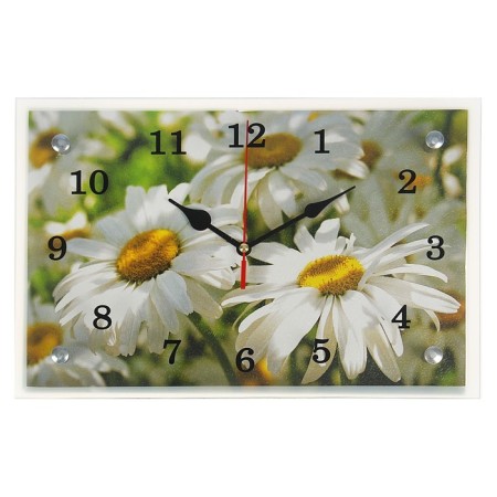 Carty clock is wall-mounted, interior "chamomiles", silent, 30 x 20 cm