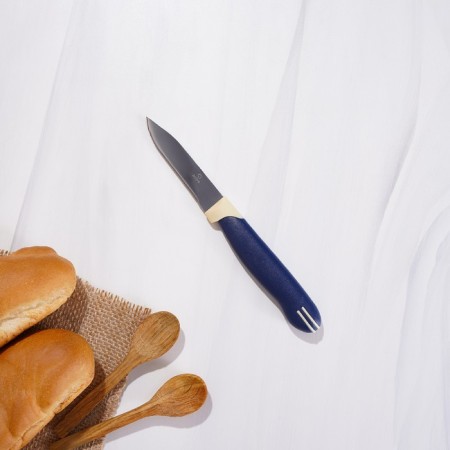 Knife for vegetables kitchen shade "Strayp", gear blade 7.5 cm, blue color blue-5