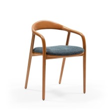 The lunch chair Cozy Mood, the frame of the beech, fabric polyester, the color of Deep Emarald