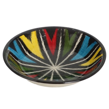 The plate of Rishtan ceramics "Atlas", multi -colored, deep, 20 cm-5