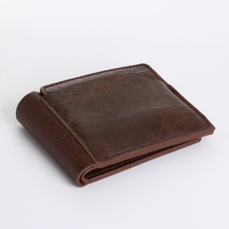 Male purse without fastening, brown color-4