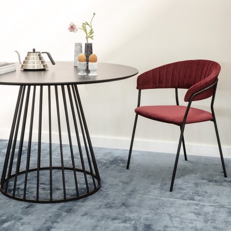 Stefany chair, 515 × 600 × 785 mm, velor, wine color-1