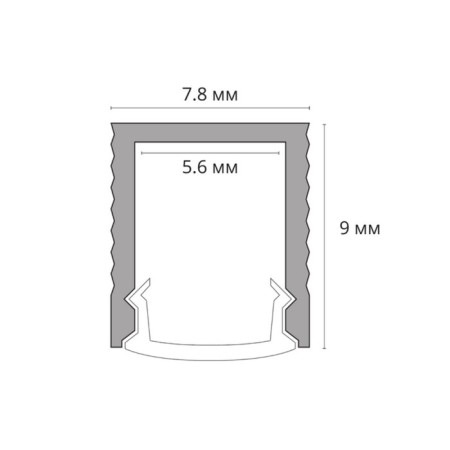 Profile for the ARTE LAMP Surface A070905S, 0.78x200x0.9 cm, gray-1