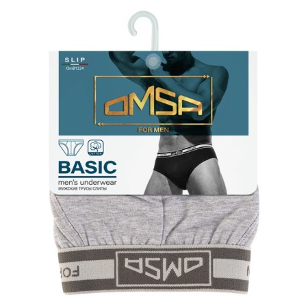 Panties Slips men's Omsa 1224, size 52, color Grigio Melange-2
