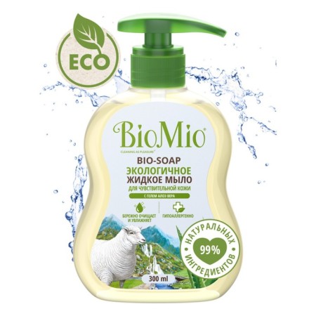Liquid soap bio-iup sensitive with Aloe Vera gel, 300 ml