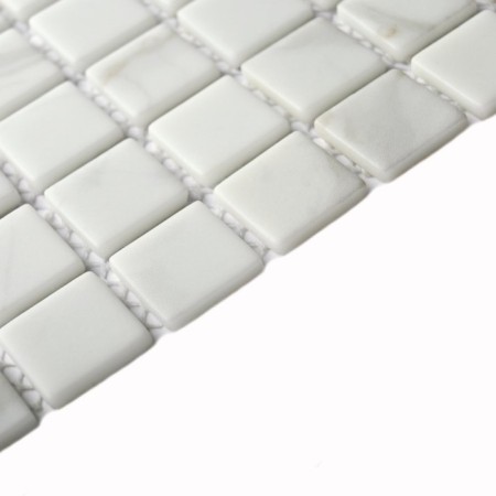 Glass mosaic Bonaparte Mia White (Matt), 300x300x4 mm-1