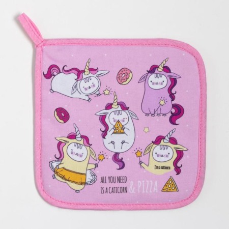Kitchen "Caticorn" mittens of 20x28cm, severity 19x19cm, 100% cotton-3