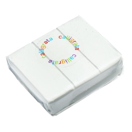 Polymer clay 50g "Calligrata" Snow marble with sparkles by mother of pearl