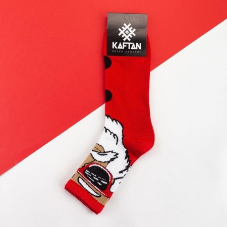 New Year. New Year's socks KAFTAN "Santa Claus" Size 41-44 (27-29 cm), red color-2