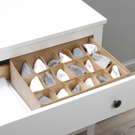 Organizer for storing linen of the Dolyan "Points", 18 cells, 35 × 30 × 12 cm, beige color-9