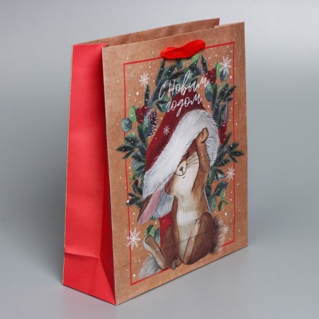 Craft vertical “New Year's time” package, m 26 x 30 x 9 cm, new year-2