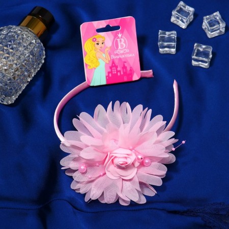 Hair rim "rose" rose, 0.5 cm, pink-1