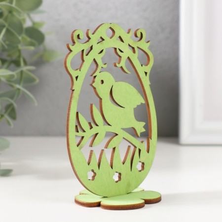 Easter decor "chick" 6.5x4.7x10.3 cm (set 2 parts) light green-1