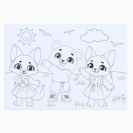 Paper stickers "Friends", with coloring on the back, 11 x 15.5 cm-2