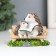 Polystone souvenir "Hedgehogs on a bench read the book" 5.7x3.9x7.5 cm