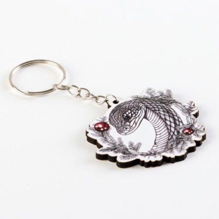 Wooden keychain "Black Snake", 5.6 x 6 cm-2