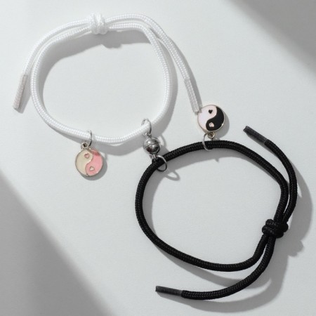 Bracelets "Demetrons" on a magnet, yin-yang circles with a bell, color, 8 cm-2