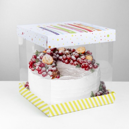 Cake box, confectionery packaging, “Congratulations!”, 30 x 30 cm-6