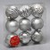 Set of balls plastic D-6 cm, 9 pcs "Astrid strips" silver