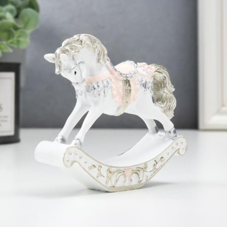Souvenir Polystone "Horse-rocking" Pink-gold 9.5x2.5x11.5 cm-1