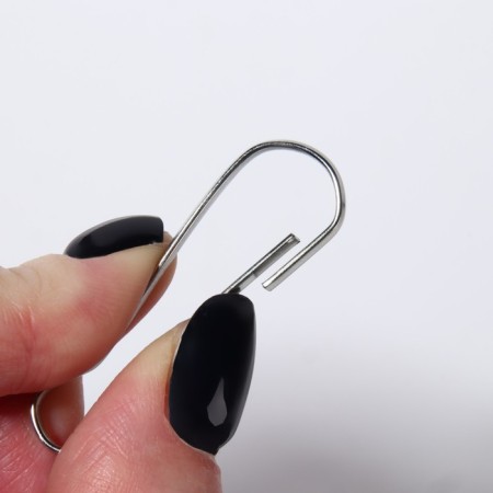 Carabiner wire, iron, 43 × 14 mm, Todshchina - 3.5 mm, silver color, price per 1 piece-2