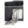 Collar Toyfa Theater, leather, with a leash, black, 44 cm