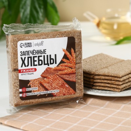 Baked rye bread, without sugar, 60 g.
