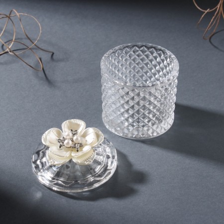 Casket Glass "Flower Fifth Flower" 6x6x8.5 cm-2