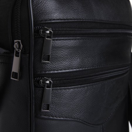 Male bag on lightning, long belt, black color-2