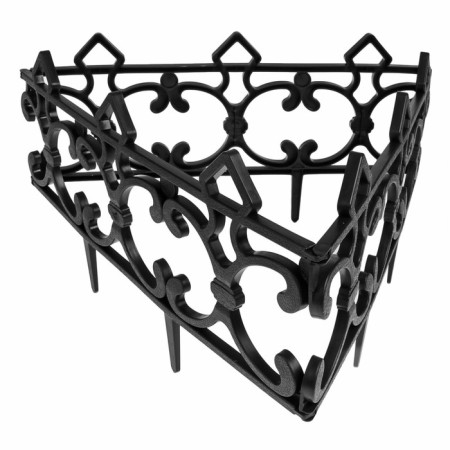 Decorative fence, 30 × 290 cm, 5 sections, plastic, black, "park"-8