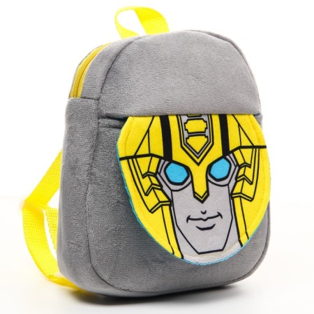Blue backpack on a zipper, with a pocket, 19 x 22 cm "Bumblebee", transformers-4