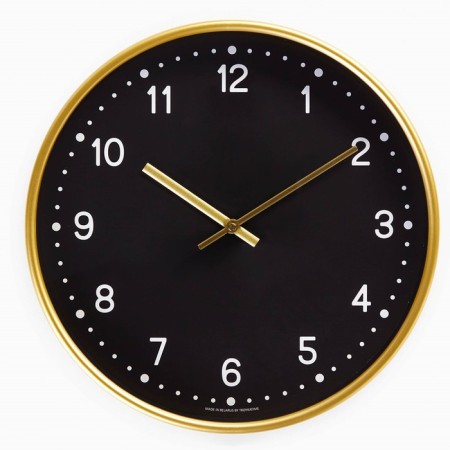 Wall clock, series: classic, smooth move, d-30.5 cm, gold
