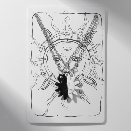 Kulons "Uzolnutinok" on the magnet, the sun, the color is white-black in silver, 45 cm-3