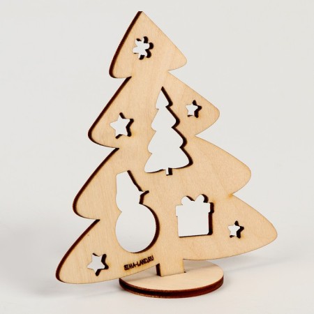 New Year's blanks for creativity "New Year! Christmas trees on the stand ", 3 pcs-4