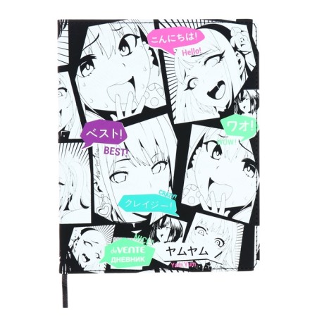 Universal diary for grade 1-11 Anime Comix, integral cover, artificial leather, silkography, lies, 80 g/m2
