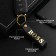 Leather keychain for a car key, strap, genuine leather, black, boss