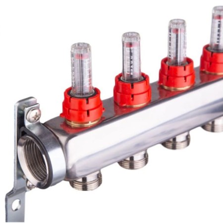 Aqualink Collector Group, 1 "X3/4", 10 outputs, with consumables, stainless steel-4