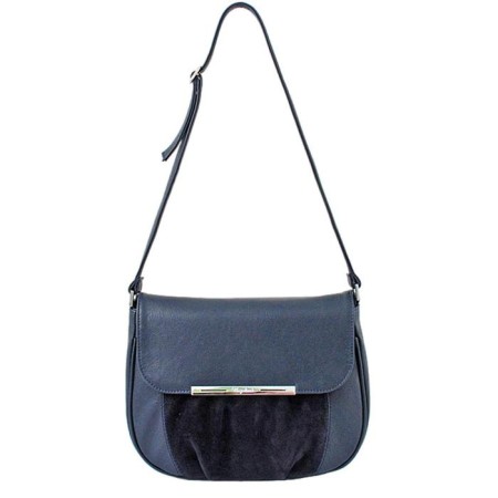 Bag Messenger claim. Kozha, valve department, blue color 27x11x20cm
