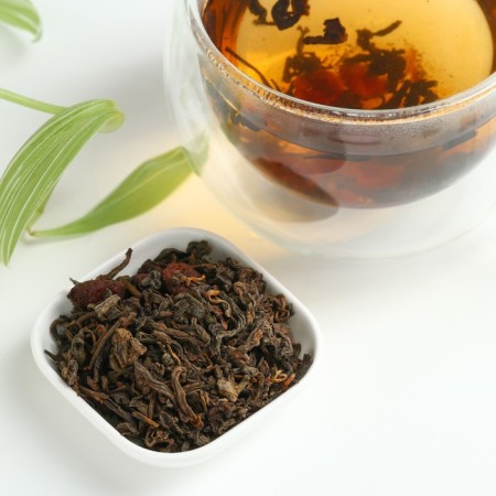Shu puer tea with cherries, tones and promotes weight loss, 50 g.-1