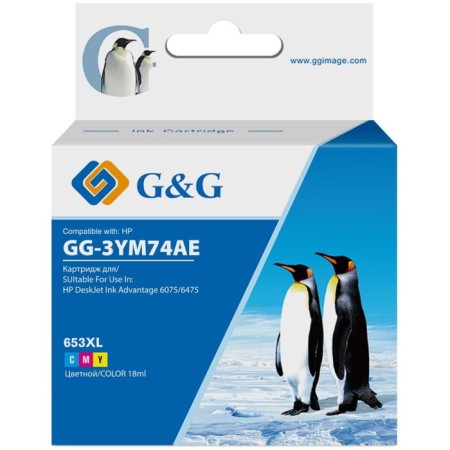 Inkjet cartridge G&G GG-3YM74AE 653 multicolor (18ml) for HP Deskjet Plus Ink Advantage 1074102