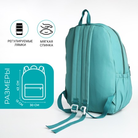 School backpack from textiles 2 of the lightning department, 3 pockets, green color-1