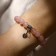 Bracelet Shar No. 8 with a suspension heart “Quartz Pink”, 18 size