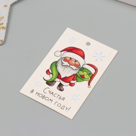Cardboard "Grandfather Frost and Snake" set 10 pcs (5 types) 4x6 cm-3