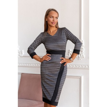 Women's dress, size 44, black color, white 5574-2