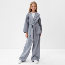 A set for a girl (jacket and trousers) Minaku: Partydress, gray-blue color, height 152 cm