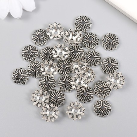 Decor hat for beads diam 1.2 cm Metal "Certificates" silver 1.4x1.4 cm-2